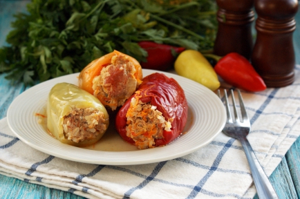 Paprika fylt med kjøttdeig
