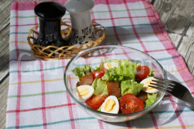 Salat med carpaccio og sitronsaft